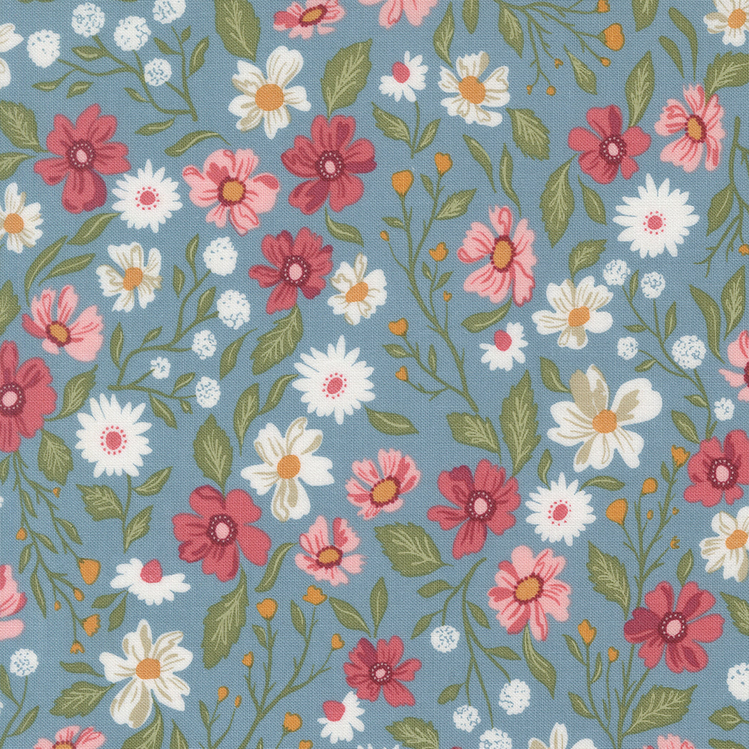 Wild Honey Wildflower Dance Sky M525014 by Lella Boutique for Moda Fabrics (sold in 25cm increments