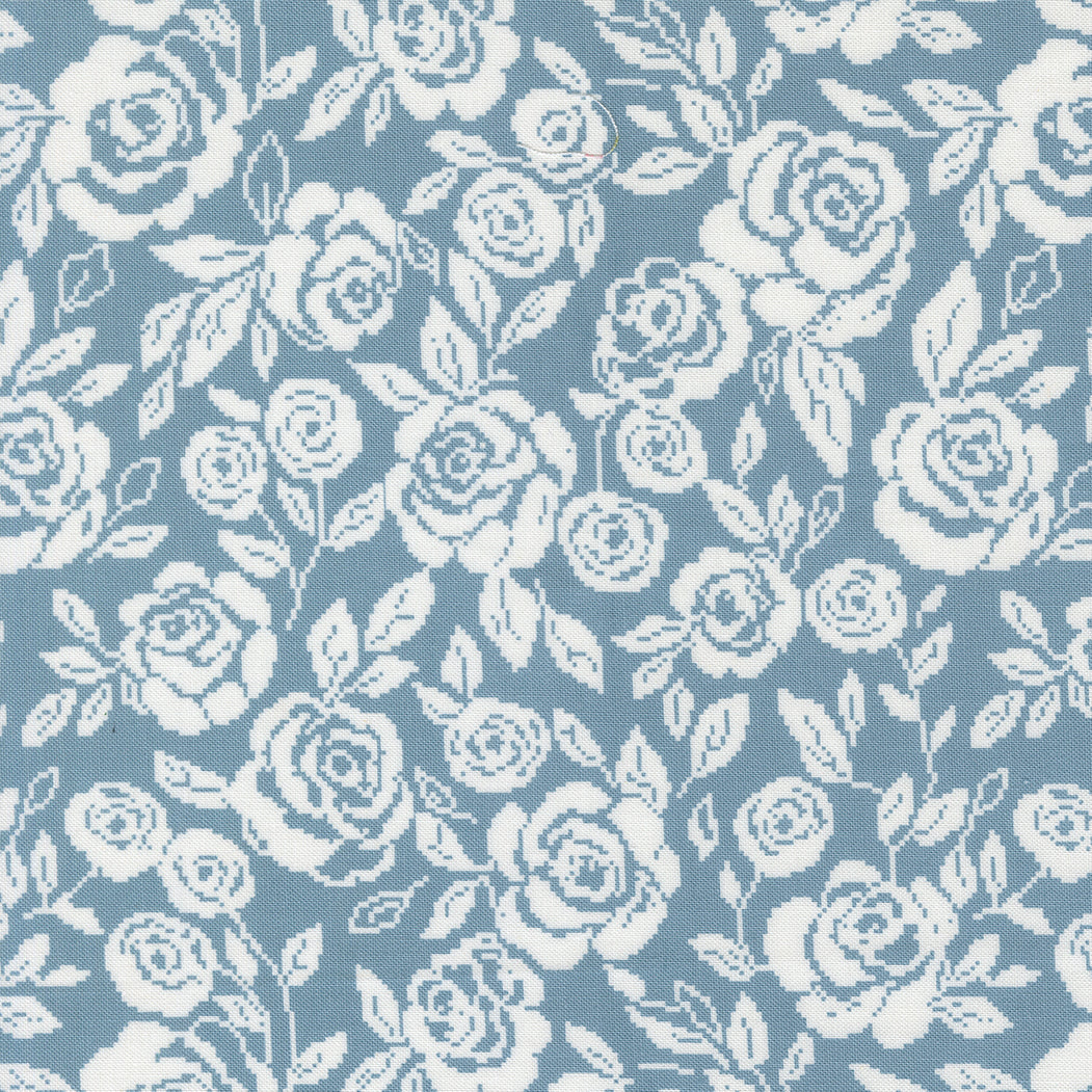 Wild Honey Monofloral Rose Tapestry Sky M525114 by Lella Boutique for Moda Fabrics (sold in 25cm increments)