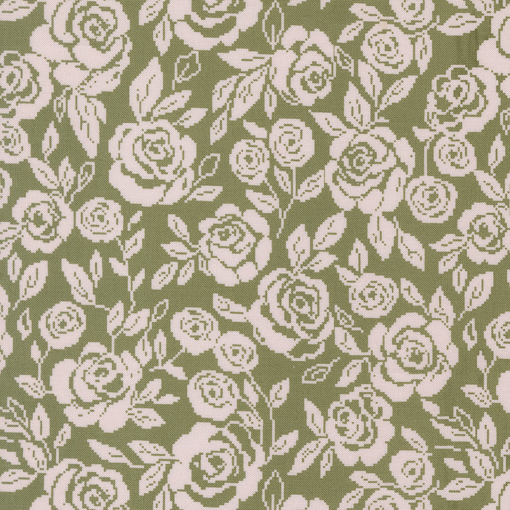 Wild Honey Monofloral Rose Tapestry Fern M525115 by Lella Boutique for Moda Fabrics (sold in 25cm increments)