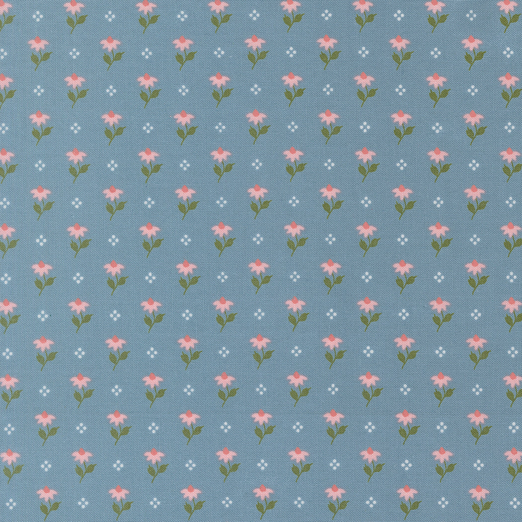 Wild Honey Bumbling Posies Sky M525214 by Lella Boutique for Moda Fabrics (sold in 25cm increments)