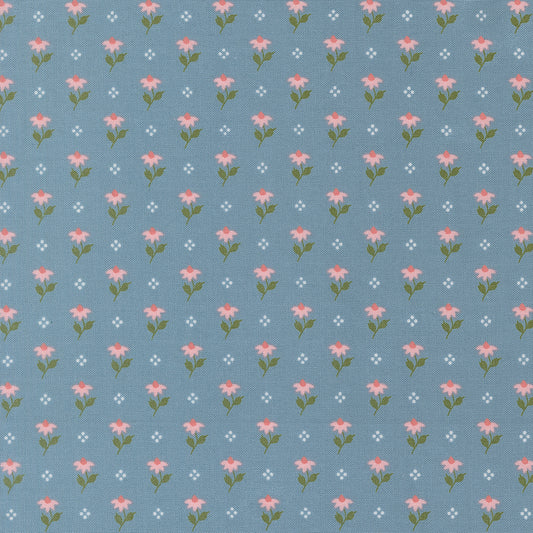 Wild Honey Bumbling Posies Sky M525214 by Lella Boutique for Moda Fabrics (sold in 25cm increments)