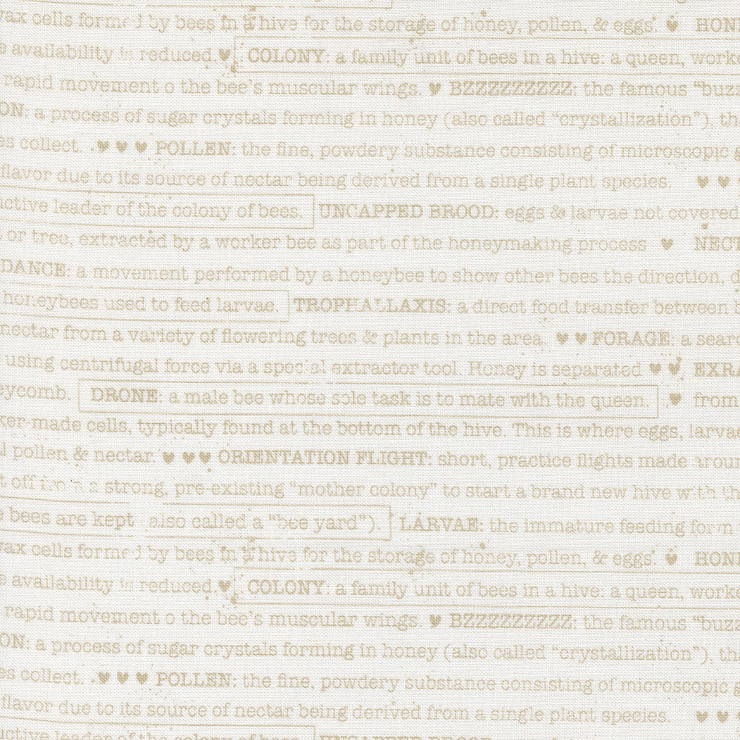 Wild Honey Buzz Words Daisy M525411 by Lella Boutique for Moda Fabrics (sold in 25cm increments)