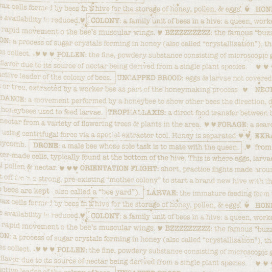 Wild Honey Buzz Words Daisy M525411 by Lella Boutique for Moda Fabrics (sold in 25cm increments)