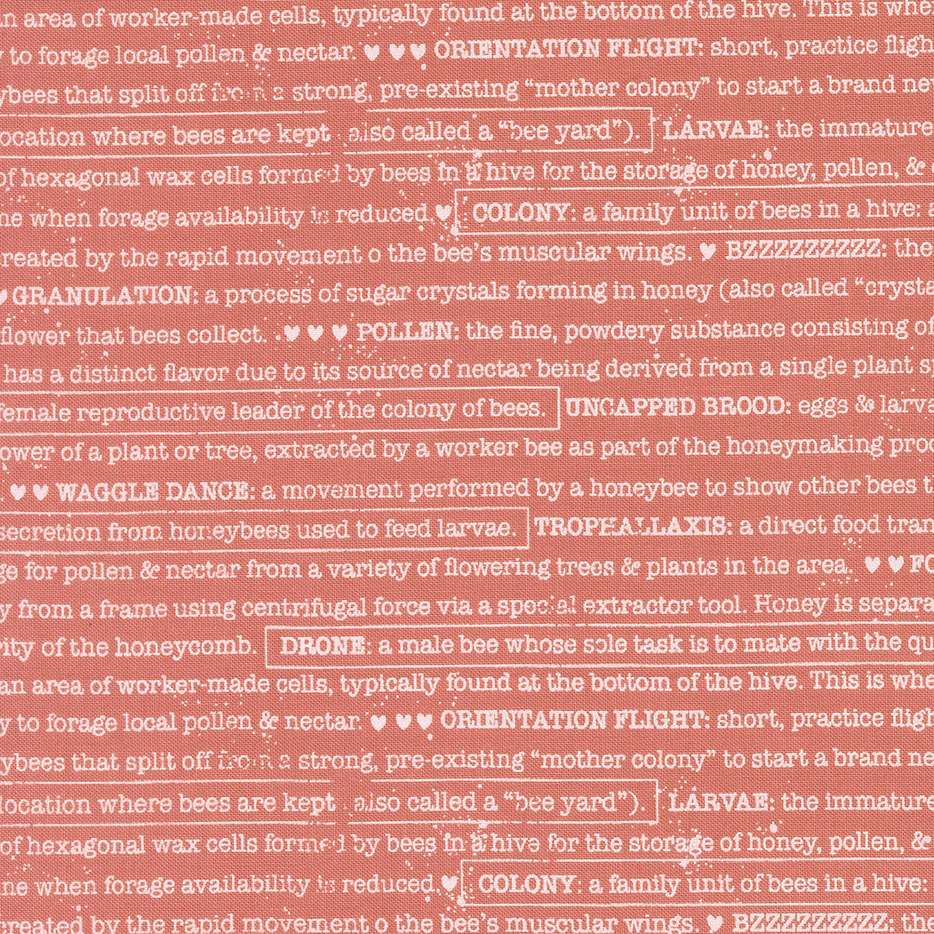 Wild Honey Buzz Words Rosewater M525413 by Lella Boutique for Moda Fabrics (sold in 25cm increments)