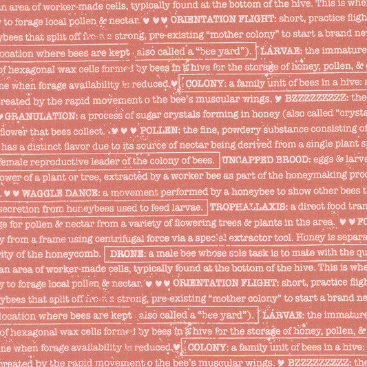 Wild Honey Buzz Words Rosewater M525413 by Lella Boutique for Moda Fabrics (sold in 25cm increments)