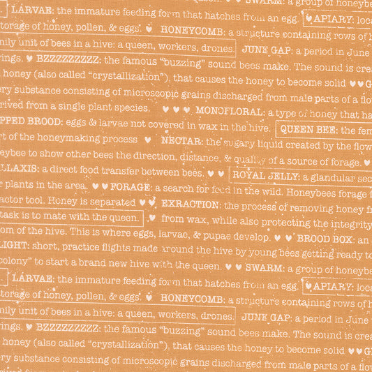 Wild Honey Buzz Words Honey M525416 by Lella Boutique for Moda Fabrics (sold in 25cm increments)