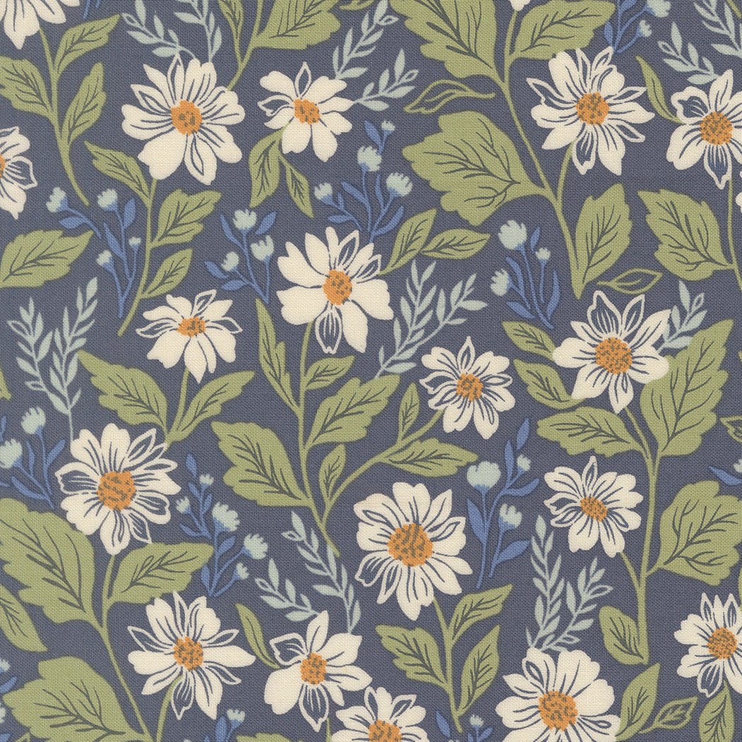 True Love Romance Bloom Twilight M526013 by Lella Boutique for Moda Fabrics (sold in 25cm increments)