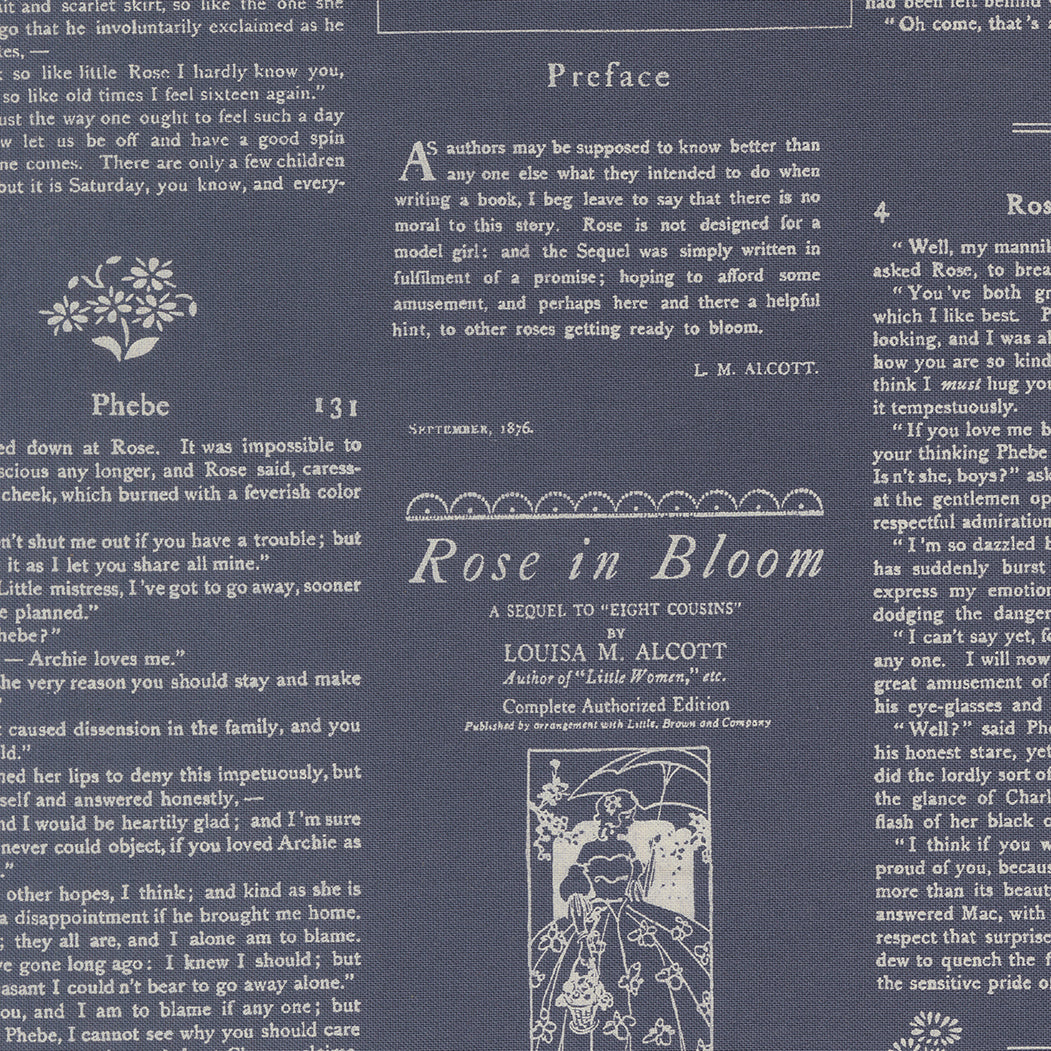 True Love Alcott Text Twilight M526313 by Lella Boutique for Moda Fabrics (sold in 25cm increments)