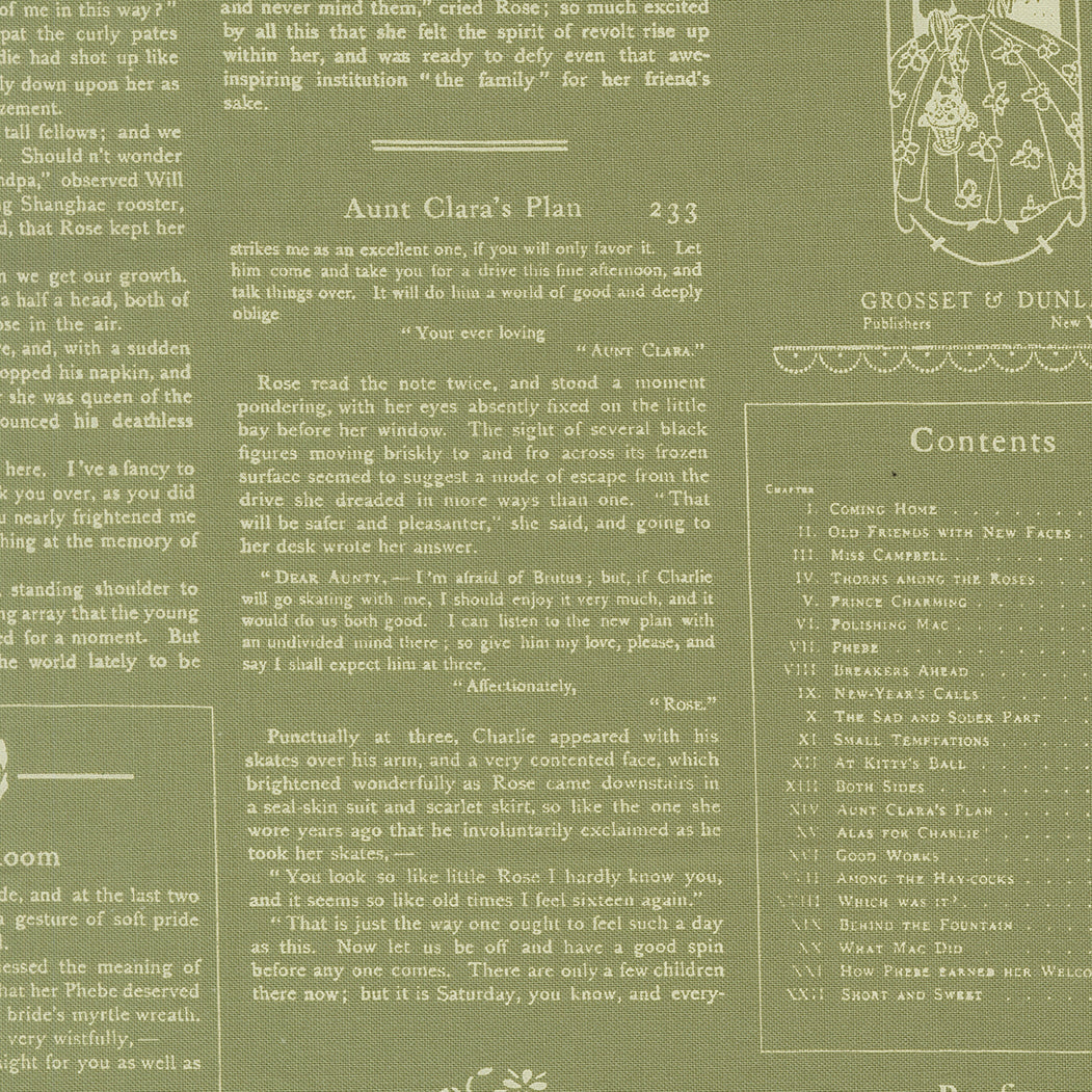 True Love Alcott Text Fern M526315 by Lella Boutique for Moda Fabrics (sold in 25cm increments)