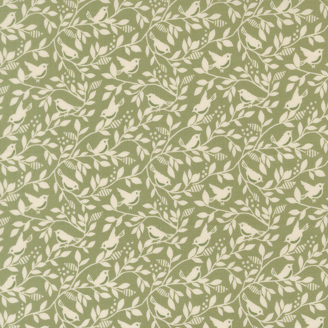True Love Birds Fern M526415 by Lella Boutique for Moda Fabrics (sold in 25cm increments)