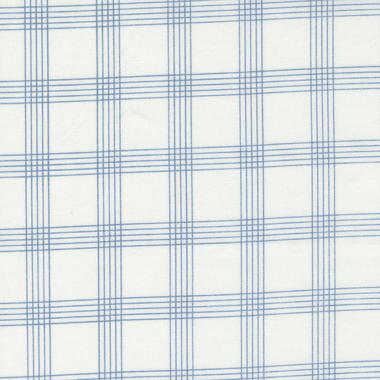 Nantucket Summer Plaid Cream Blue M5526224 by Camille Roskelley for Moda fabrics (sold in 25cm increments)