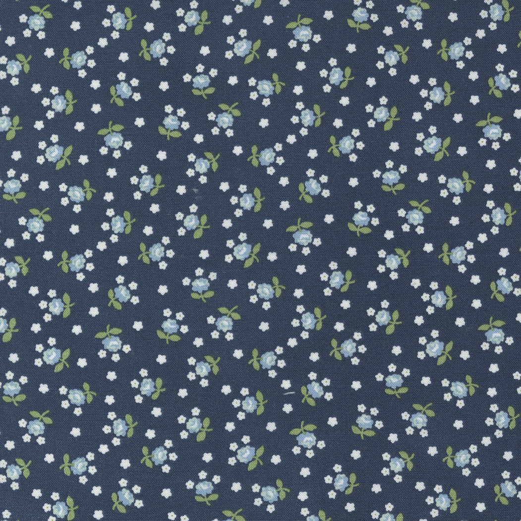 Nantucket Summer Fairground Floral Navy M5526613 by Camille Roskelley for Moda fabrics (Sold in 25cm increments)