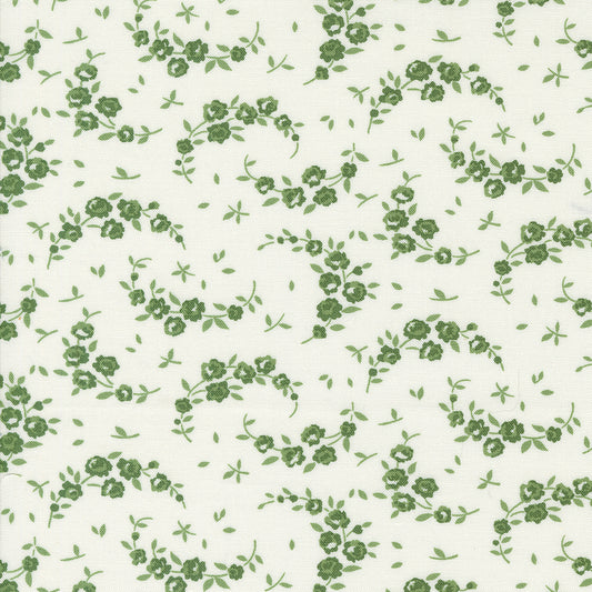 Shoreline Summer Small Floral Cream Grass M5530825 by Camille Roskelley for Moda Fabrics (Sold in 25cm Increments)