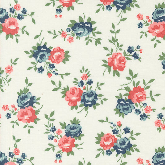 Rosemary Cottage Cream Gather Floral M5531011 by Camille Roskelley for Moda Fabrics (sold in 25cm increments)