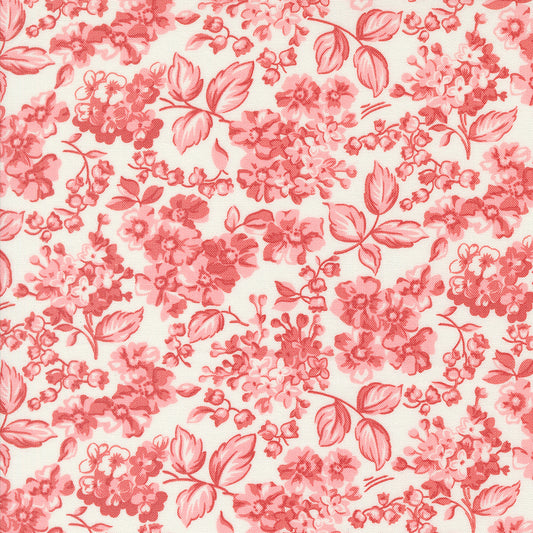 Rosemary Cottage Cream Strawberry Blooms Floral M5531221 by Camille Roskelley for Moda Fabrics (sold in 25cm increments)