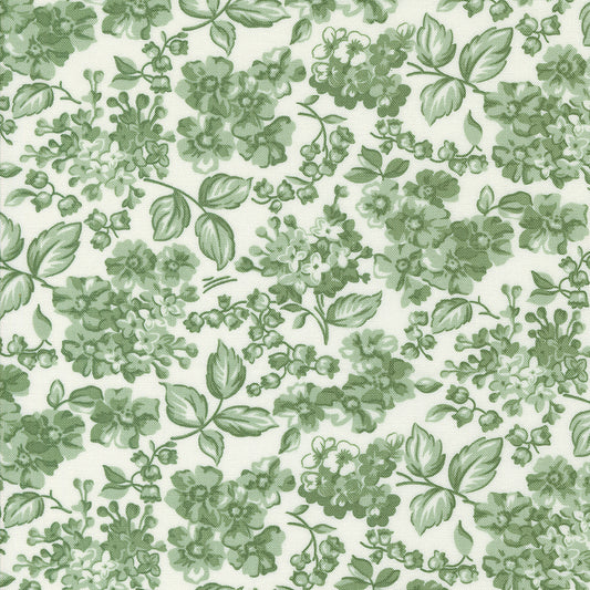 Rosemary Cottage Cream Rosemary Blooms Floral M5531237 by Camille Roskelley for Moda Fabrics (sold in 25cm increments)