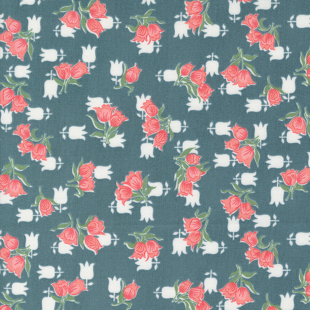 Rosemary Cottage Lake Tulip Floral M553415 by Camille Roskelley for Moda Fabrics (sold in 25cm increments)