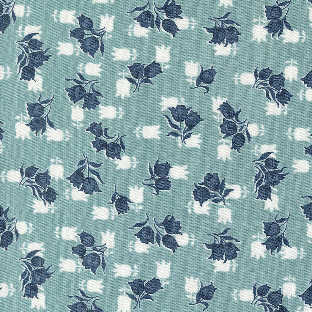 Rosemary Cottage Sky Tulip Floral M553416 by Camille Roskelley for Moda Fabrics (sold in 25cm increments)