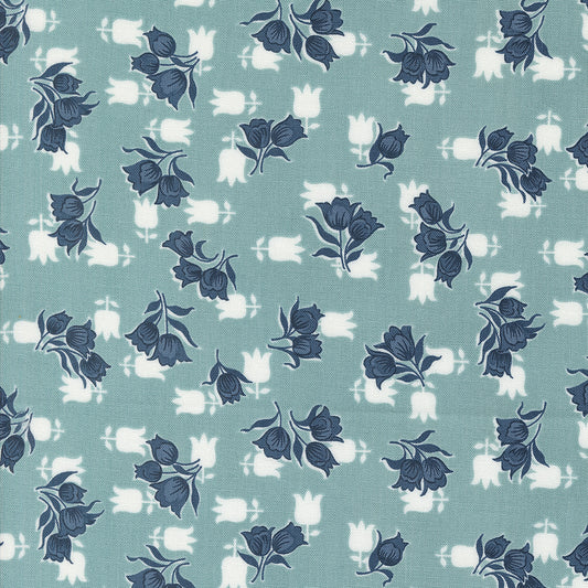 Rosemary Cottage Sky Tulip Floral M553416 by Camille Roskelley for Moda Fabrics (sold in 25cm increments)