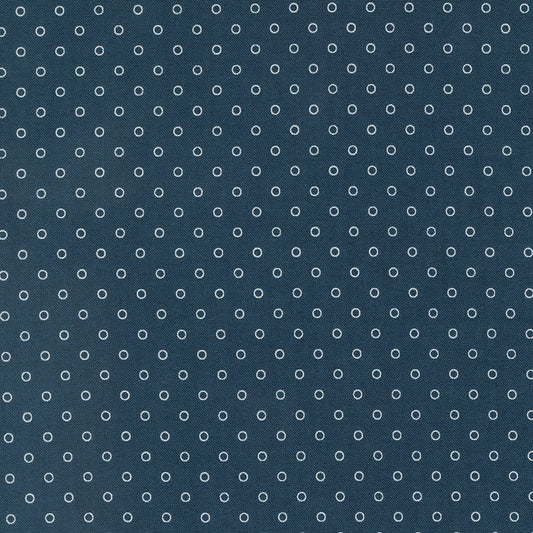 Rosemary Cottage Dot Navy M5531814 by Camille Roskelley for Moda Fabrics (sold in 25cm increments)