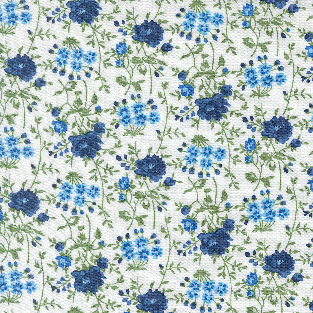 Blueprint Bloomsbury Floral White Multi M5533311 by Camille Roskelley for Moda Fabrics (Sold in 25cm increments)