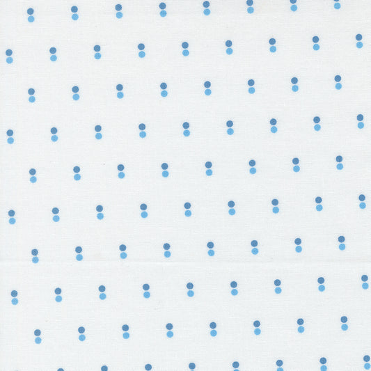 Blueprint Dots White Harbor M5533411 by Camille Roskelley for Moda Fabrics (Sold in 25cm increments)