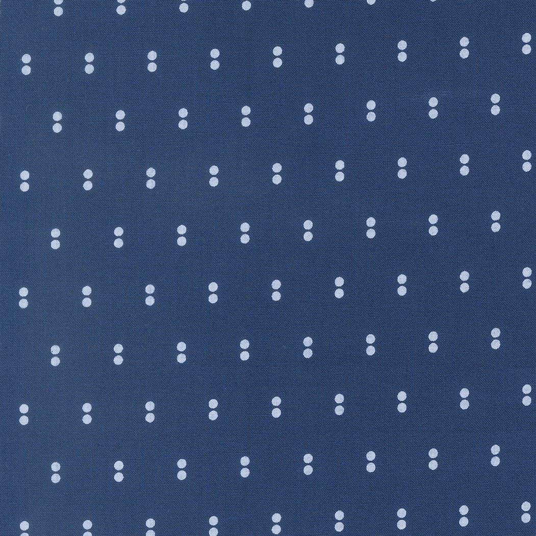 Blueprint Dots Navy M5533416 by Camille Roskelley for Moda Fabrics (Sold in 25cm increments)