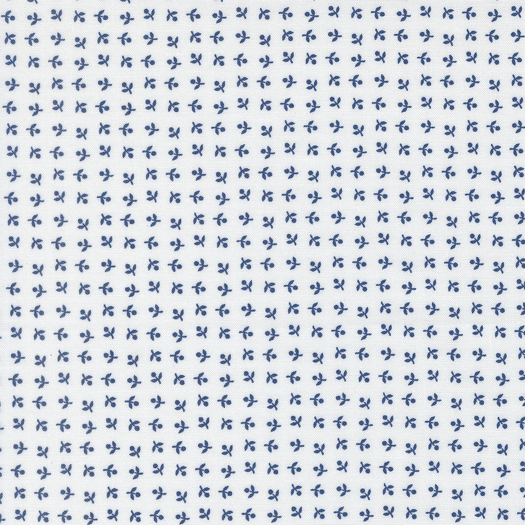 Blueprint Somerset White Navy M5533626 by Camille Roskelley for Moda Fabrics (Sold in 25cm increments)
