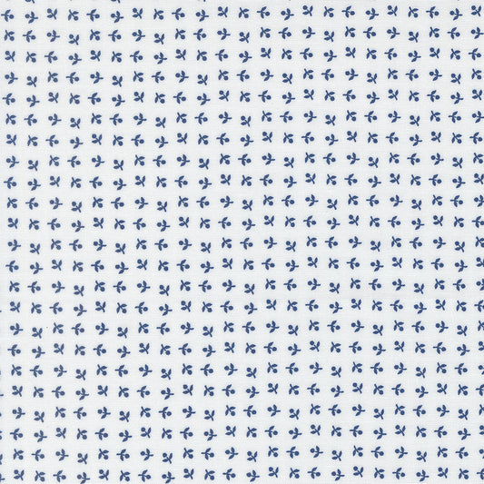 Blueprint Somerset White Navy M5533626 by Camille Roskelley for Moda Fabrics (Sold in 25cm increments)
