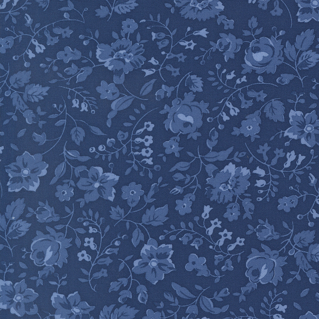 Blueprint Vineyard Floral Navy M5533816 by Camille Roskelley for Moda Fabrics (Sold in 25cm increments)