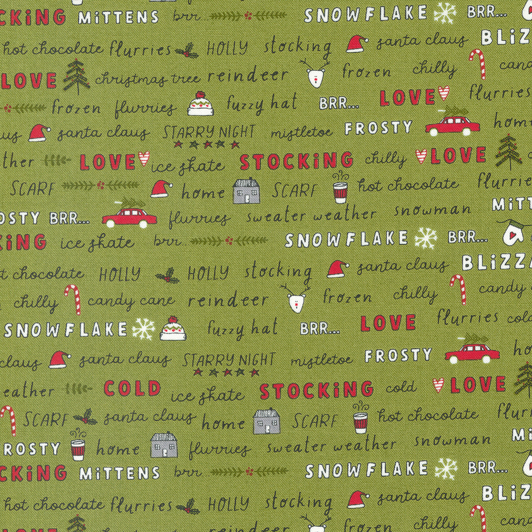 Blizzard Pine Text M5562013 by Sweetwater for Moda fabrics (sold in 25cm increments)