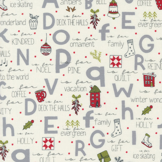 On Dasher A-Z Vanilla M5566011 by Sweetwater for Moda Fabrics (sold in 25cm increments)