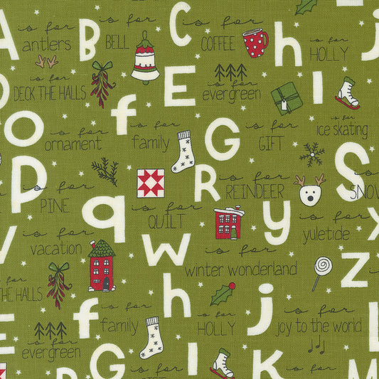 On Dasher A-Z Pine M5566023 by Sweetwater for Moda Fabrics (sold in 25cm increments)