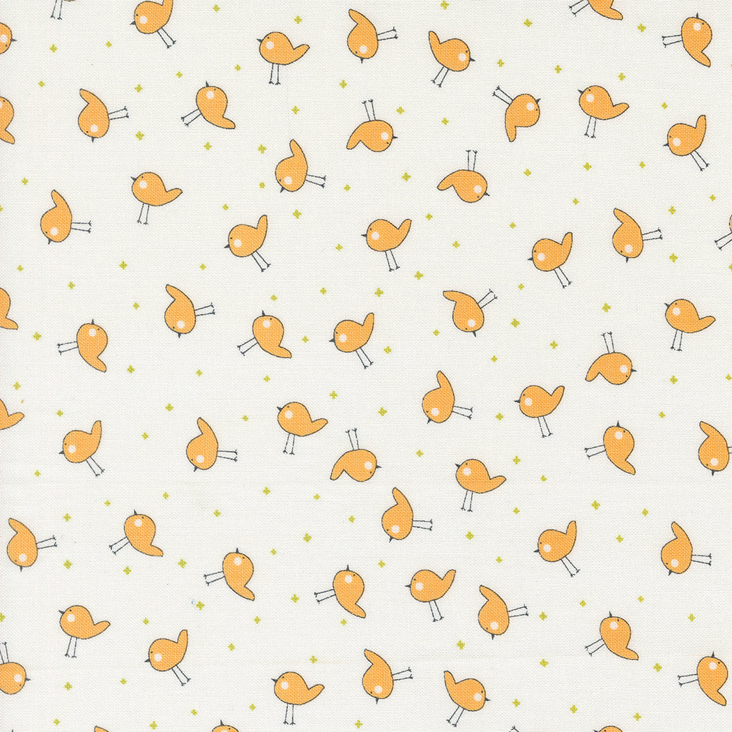 Shine Little Birdie Cloud Orangeside M5567415 by Sweetwater for Moda Fabrics (sold in 25cm increments)