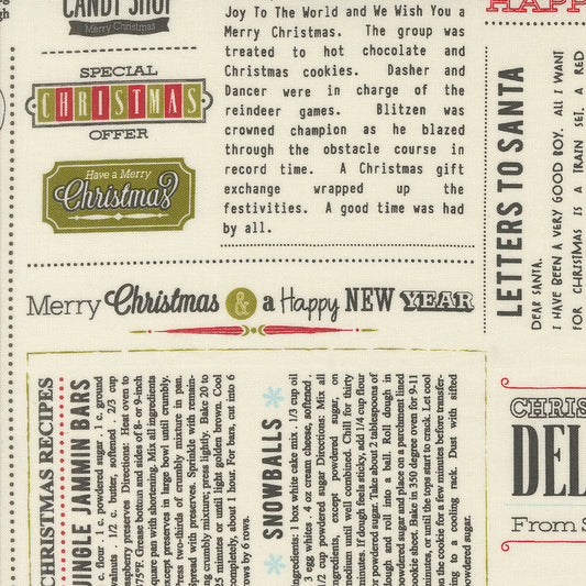 Emmitt and Ivy In The News Vanilla M5569011 by Sweetwater for Moda Fabrics (sold in 25cm increments)