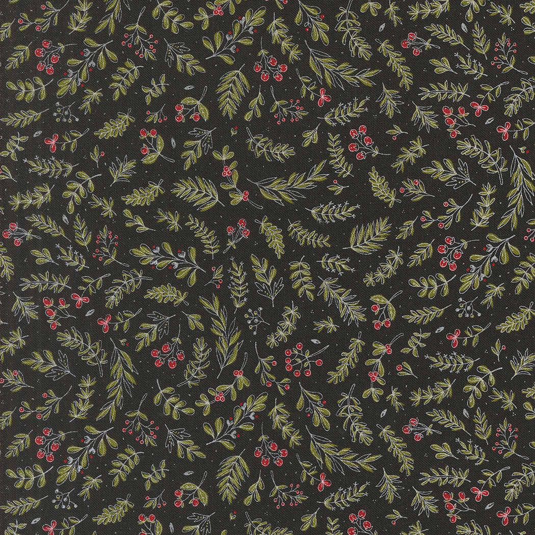 Emmitt and Ivy Holly Black M5569517 by Sweetwater for Moda Fabrics (sold in 25cm increments)