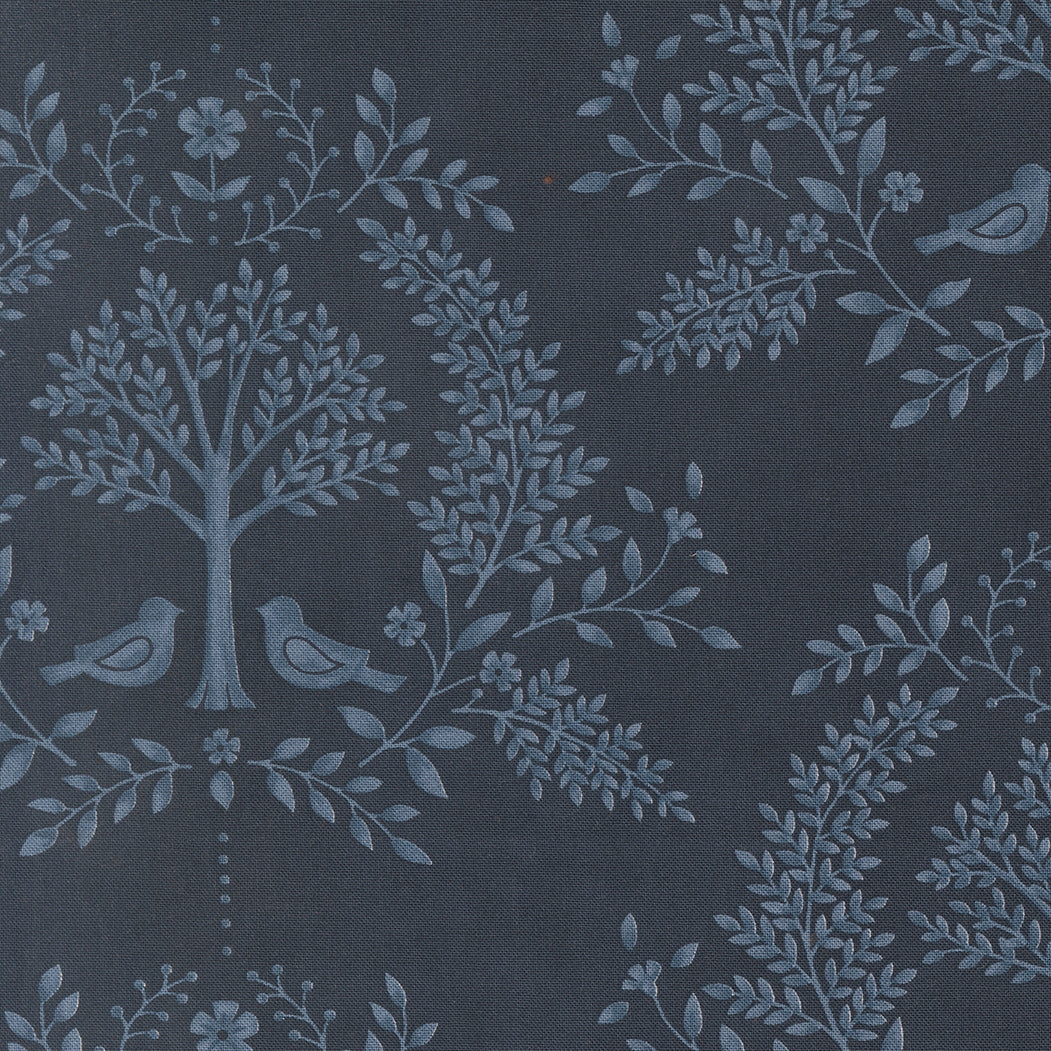 Family Tree Damask Birds Night Sky M5616015 by Deb Strain for Moda Fabrics (Sold in 25cm increments)