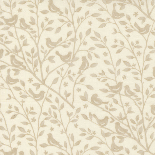 Family Tree Bird Branches Warm White M5616111 by Deb Strain for Moda Fabrics (Sold in 25cm increments)