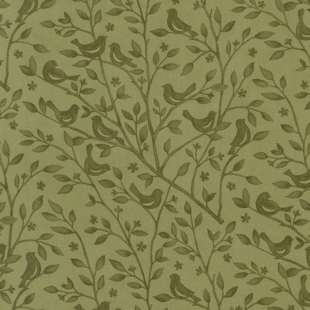 Family Tree Bird Branches Leaf M5616113 by Deb Strain for Moda Fabrics (Sold in 25cm increments)