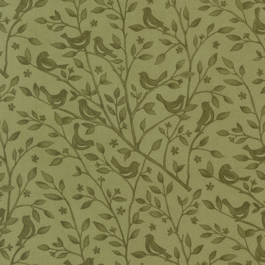 Family Tree Bird Branches Leaf M5616113 by Deb Strain for Moda Fabrics (Sold in 25cm increments)