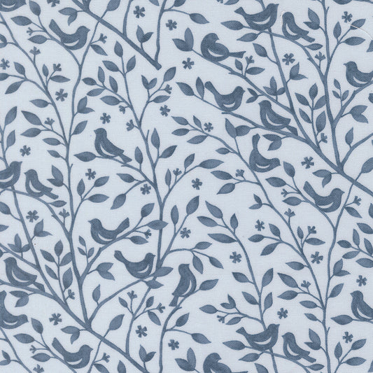 Family Tree Bird Branches Mist M5616118 by Deb Strain for Moda Fabrics (Sold in 25cm increments)