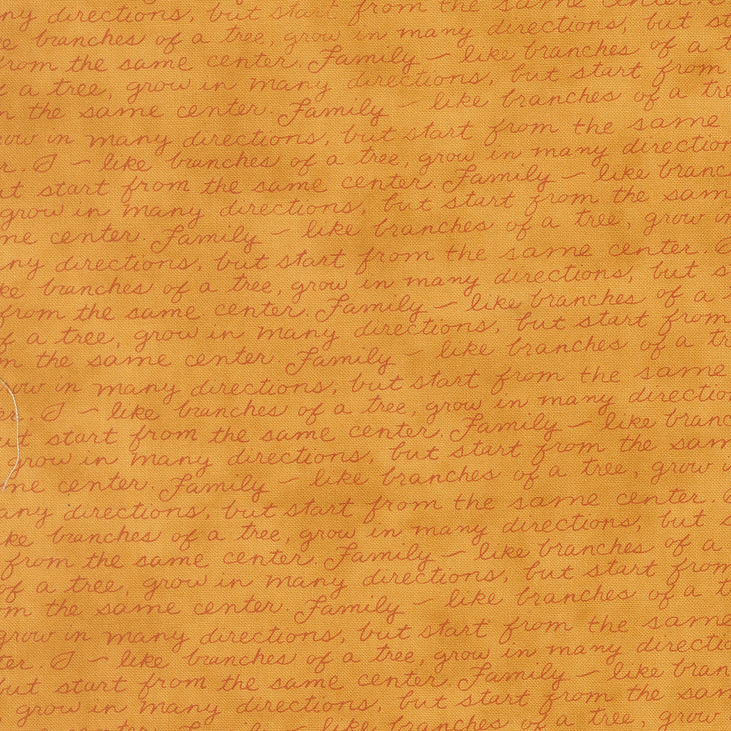 Family Tree Family Quote Golden M5616512 Deb Strain for Moda Fabrics (Sold in 25cm increments)