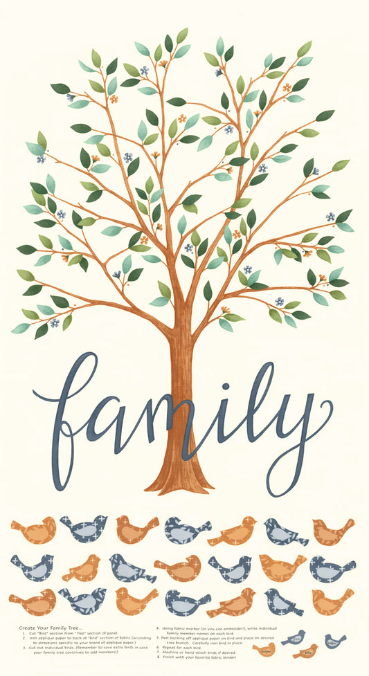 Family Tree Panel Warm White M5616511 Deb Strain for Moda Fabrics