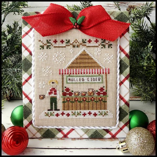 Christmas Market Mulled Cider Stand Cross Stitch Pattern Country Cottage Needleworks