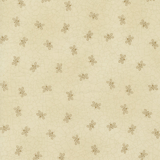 Bloom and Grow Bee Toss Linen Tan M705411 by Kathy Schmitz Studios for Moda Fabrics (sold in 25cm increments)