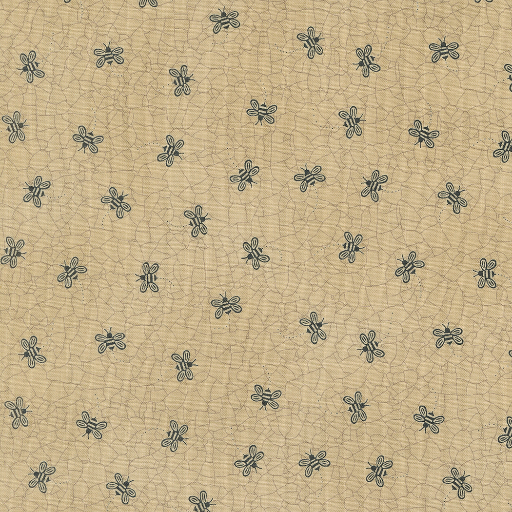 Bloom and Grow Bee Toss Tan M705414 by Kathy Schmitz Studios for Moda Fabrics (sold in 25cm increments)