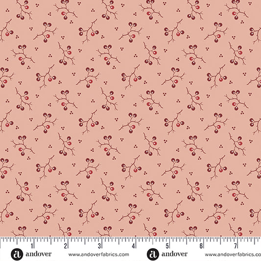 Joy Rosy Cheeks Jingle Bells A1043E by Laundry Basket Quilts for Andover Fabrics (sold in 25cm increments)