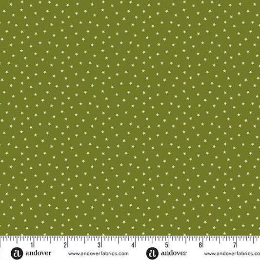 Twinkle Olive A1234V by Laundry Basket Quilt for Andover Fabrics (sold in 25cm increments)