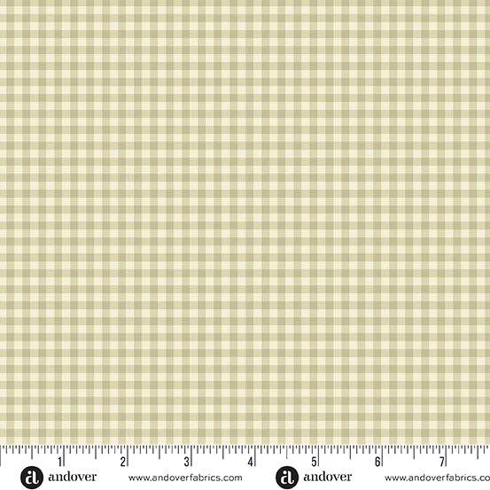 Cozy House Gingham Birch A1253N by Judy Jarvi for Andover Fabrics (sold in 25cm increments)