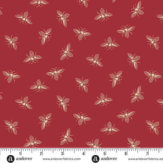 Petite Beehive Apple Bee A1316R by Renee Nanneman for Andover Fabrics (Sold in 25cm increments)